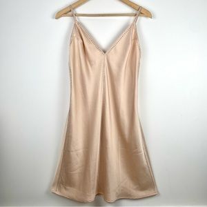 Victoria’s Secret Rhinestone Mini Slip Dress Beige Nude Sexy size M